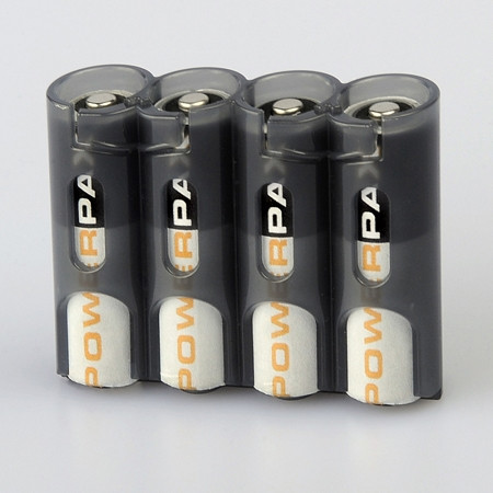 STORACELL PowerPax 9 V Batterie Caddy – Für 4 Batterien, Mit Einhändigem Auswurf, Schwarz, Terminalgeschützt
