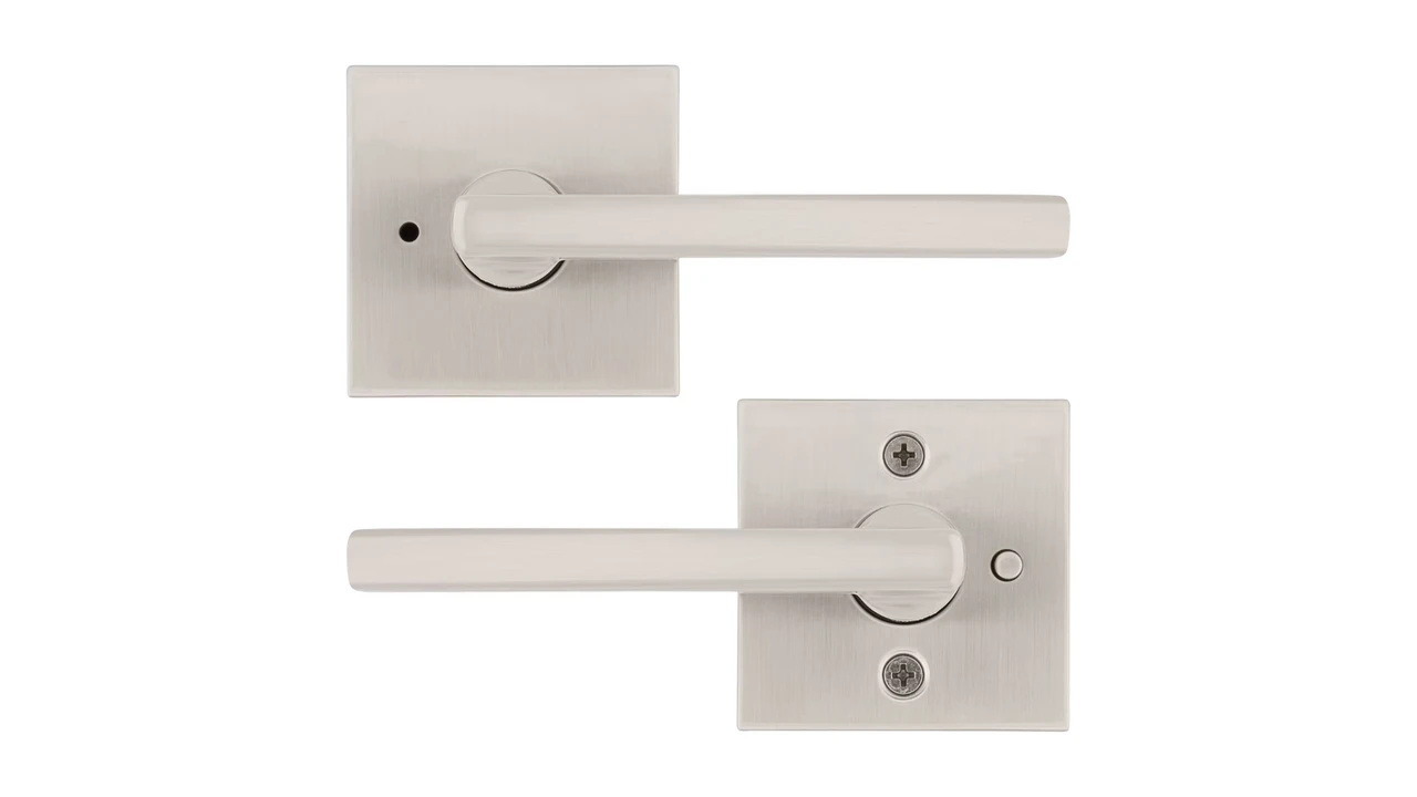 KABAブラック38 Kwikset Halifax Interior Privacy Door Handle with Lock, Door Lever