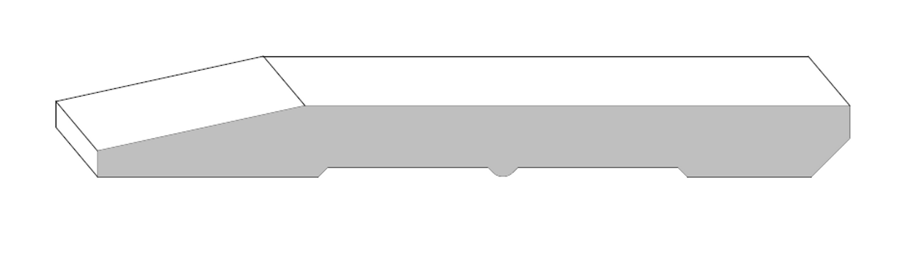 7" Beveled Baseboard (No Step): 7 1/4 x 11/16 Poplar Wood