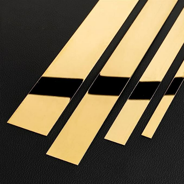 Gold Mirror - Stainless Steel Peel and Stick Flexible Moulding