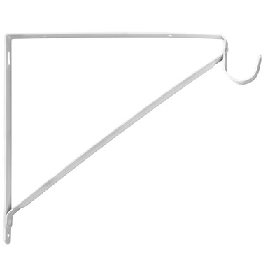 WHITE Heavy Duty Shelf & Rod Support With Hook