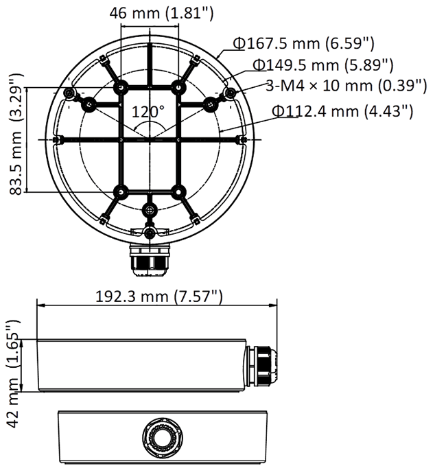 AC-119JB Dimensions