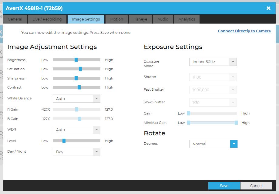How to do a software video image rotation from within a ProConnect NVR