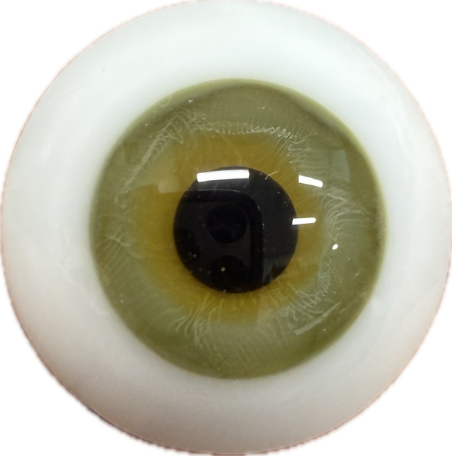 German Glass Eyes: Solid Half Round Flat Back Green 32491