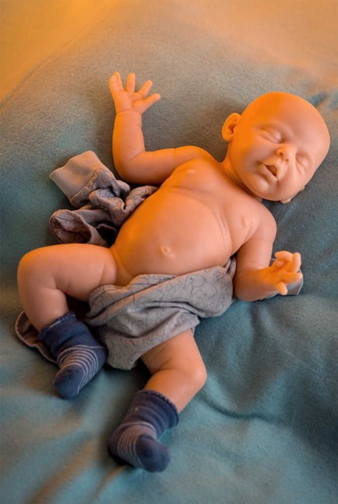 13.5 in Full Body Platinum Silicone Baby Reborn Doll Realistic Alien  Newborn Boy