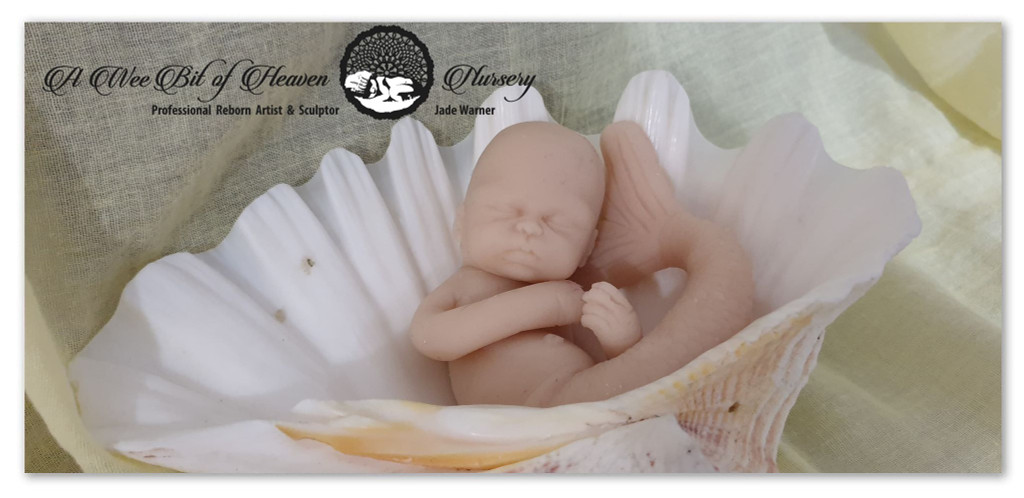 Full Body Silicone Baby Mermaid 5" Blank Unpainted Kit