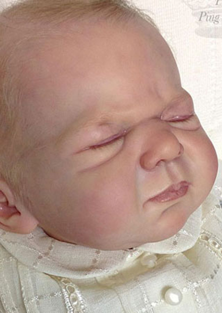 Newborn George Reborn Vinyl Doll Head by Ping Lau - Head Only