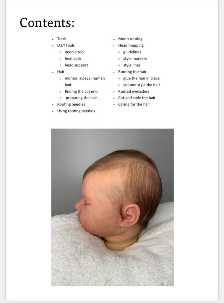 Reborn Doll Hair Rooting Book by Rebecca Burrows Your personal guide to Rooting
