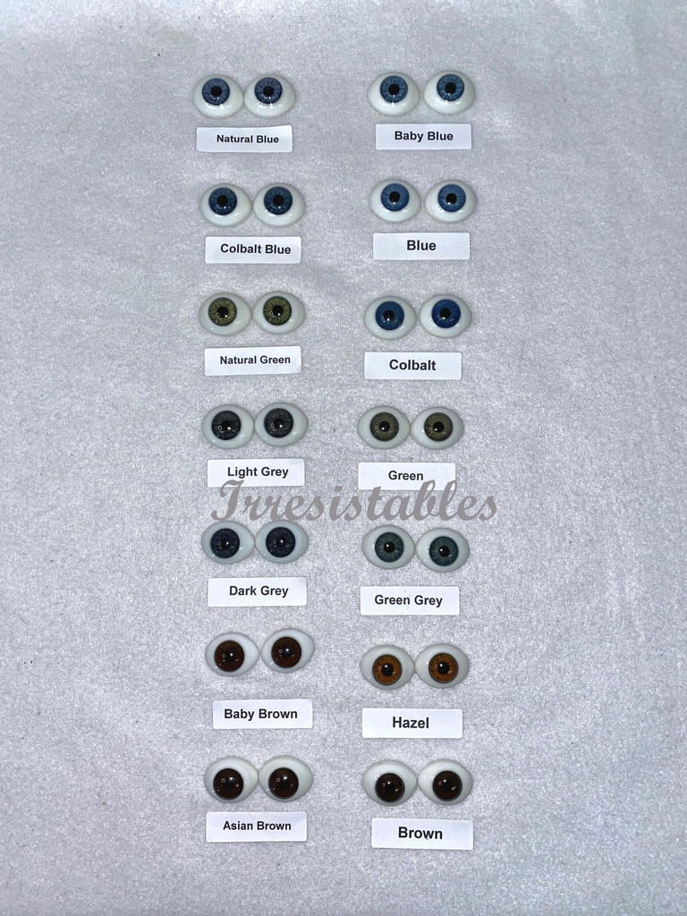 Pabol 22mm Hazel Glass Eyes – CC09 Oval Flatback For Reborn Dolls