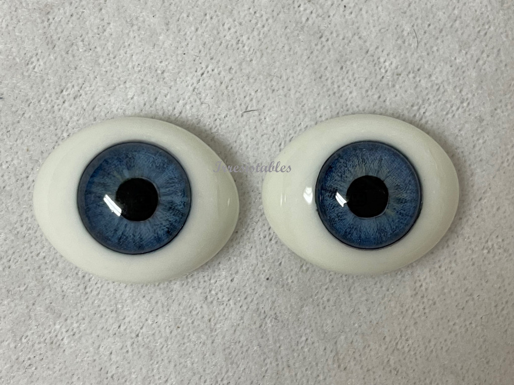 Glass Eyes: Solid Half Oval Flat Cobalt