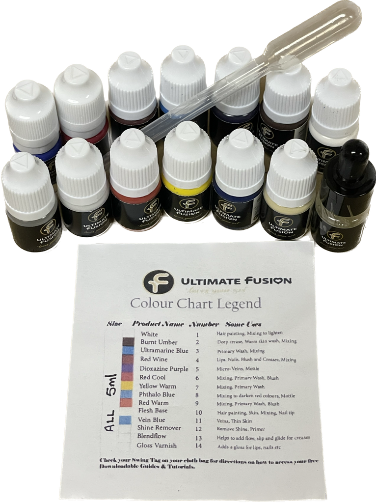 Ultimate Fusion Starter Set of 12 Air Dry Paints + 2 Mediums