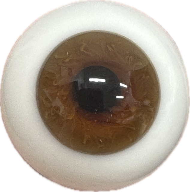 German Glass Eyes: Lifelike Full Round Mouth Blown Light Brown  MA09
