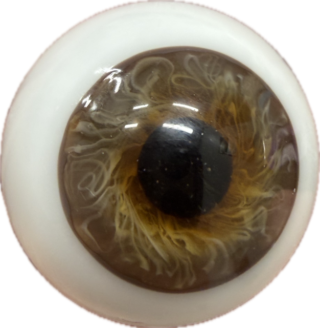 German Glass Eyes: Lifelike Full Round Mouth Blown Hazel  MA05