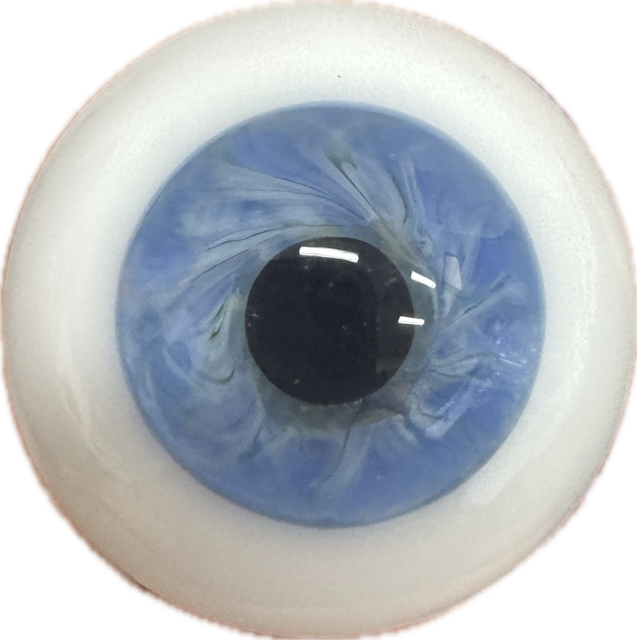 German Glass Eyes: Lifelike Full Round Mouth Blown Light Blue  MA02
