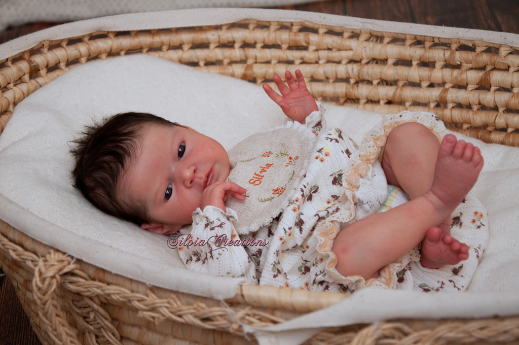 Silvia Reborn Vinyl Doll Kit by Adrie Stoete 19" A portrait of Silvia Ezquerra as a baby