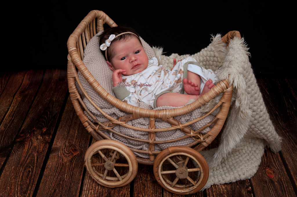 Silvia Reborn Vinyl Doll Kit by Adrie Stoete 19" A portrait of Silvia Ezquerra as a baby