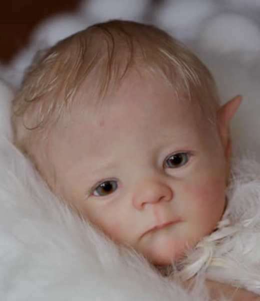 Fred the Baby Elf Reborn Vinyl Doll Kit by Karola Wegerich 21