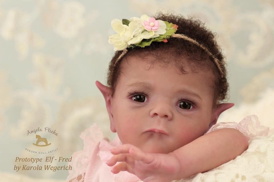 Fred the Baby Elf Reborn Vinyl Doll Kit by Karola Wegerich 21