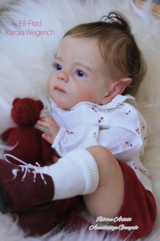 Fred the Baby Elf Reborn Vinyl Doll Kit by Karola Wegerich 21