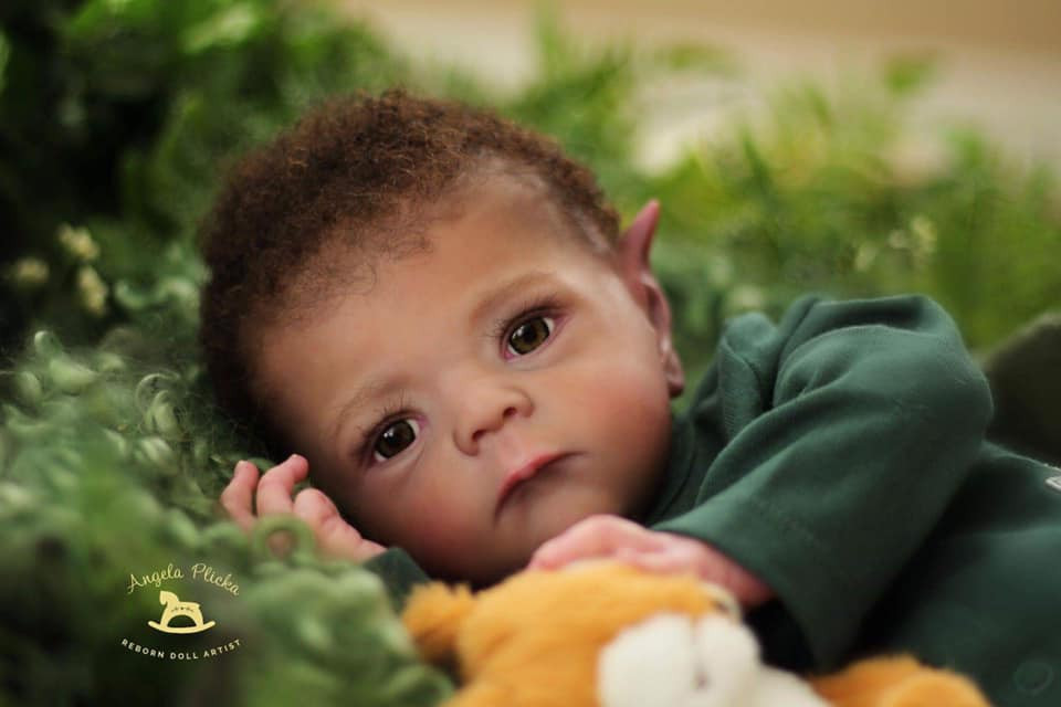 Fred the Baby Elf Reborn Vinyl Doll Kit by Karola Wegerich 21