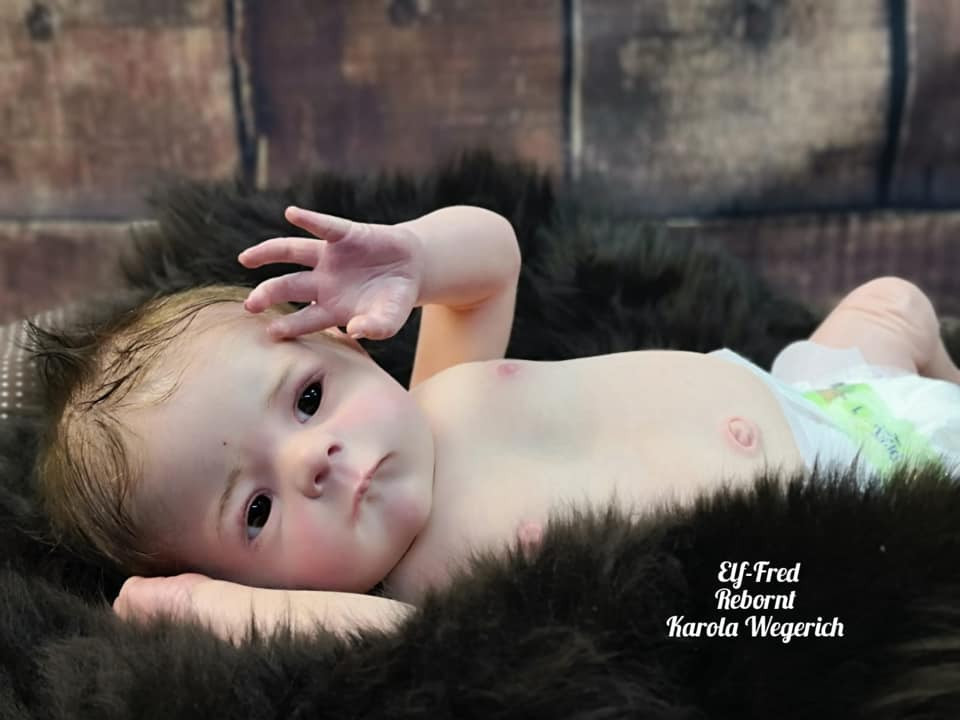 Fred the Baby Elf Reborn Vinyl Doll Kit by Karola Wegerich 21