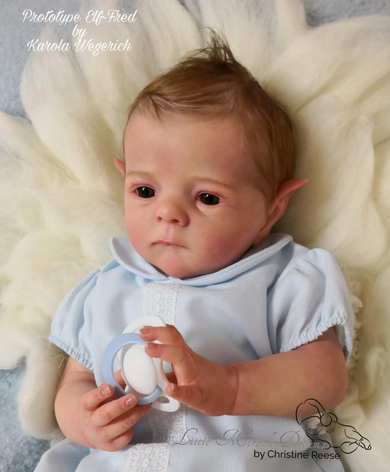 Fred the Baby Elf Reborn Vinyl Doll Kit by Karola Wegerich 21