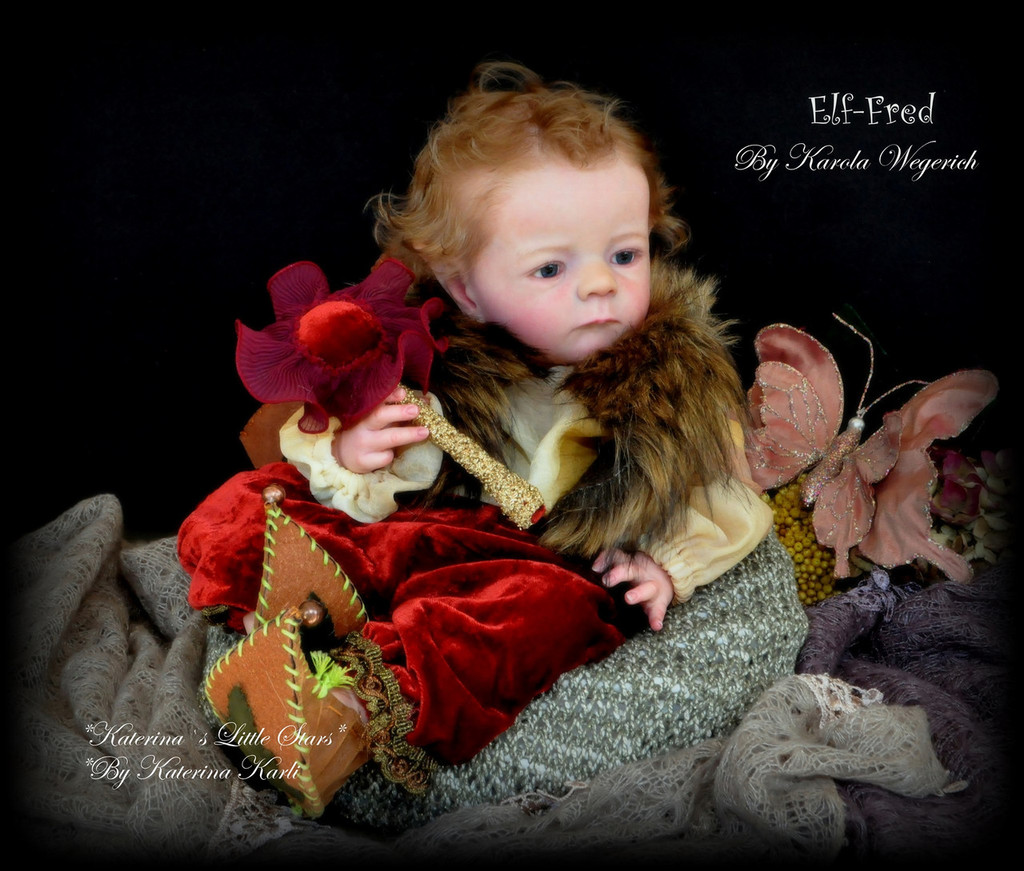 Fred the Baby Elf Reborn Vinyl Doll Kit by Karola Wegerich 21