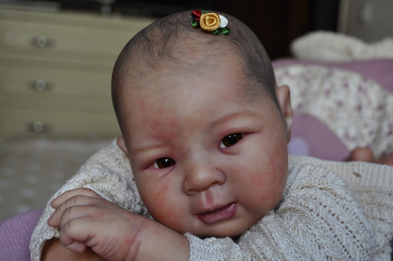 Jiali Reborn Vinyl Doll Head by Adrie Stoete Mix & Match