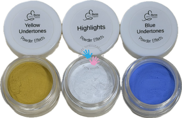 E-Borns Powder Effects Undertones & Highlights Set: White, Yellow and Blue