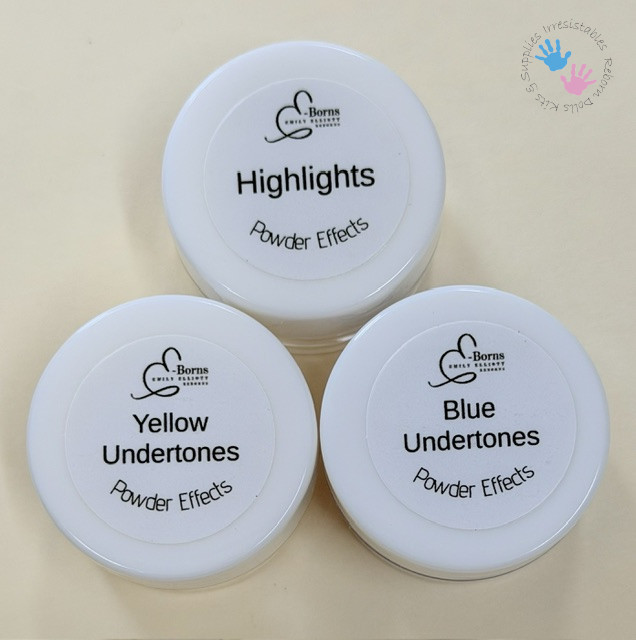 E-Borns Powder Effects Undertones & Highlights Set: White, Yellow and Blue