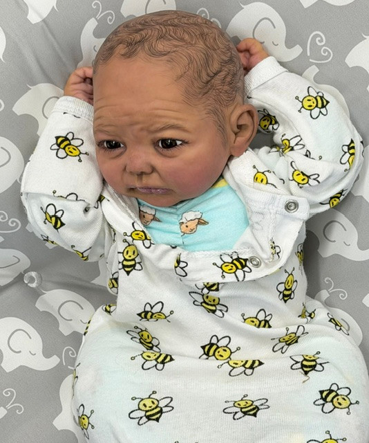 Saylor Silicone Reborn CUDDLE BABY Ethnic Skin Tone by Ping Lau Bumble Bees 18"