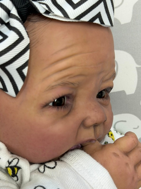 Saylor Silicone Reborn CUDDLE BABY Ethnic Skin Tone by Ping Lau Bumble Bees 18"