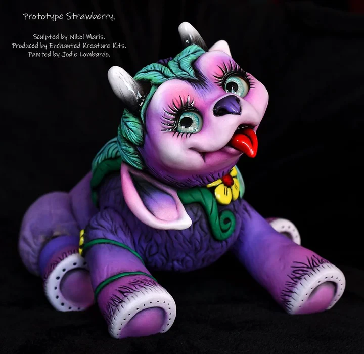 EKK Strawberry the Capricus Pup Reborn Vinyl Doll Kit by Nikol Maris 12"