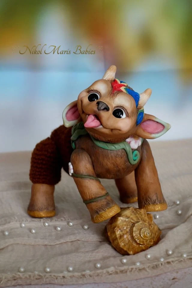 EKK Strawberry the Capricus Pup Reborn Vinyl Doll Kit by Nikol Maris 12"