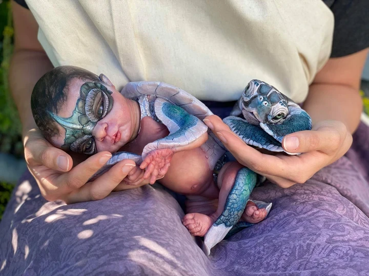 EKK Lei Luna Hybrid Human and Ancient Sea Turtle Reborn Vinyl Doll Kit by Cindy Musgrove 16"