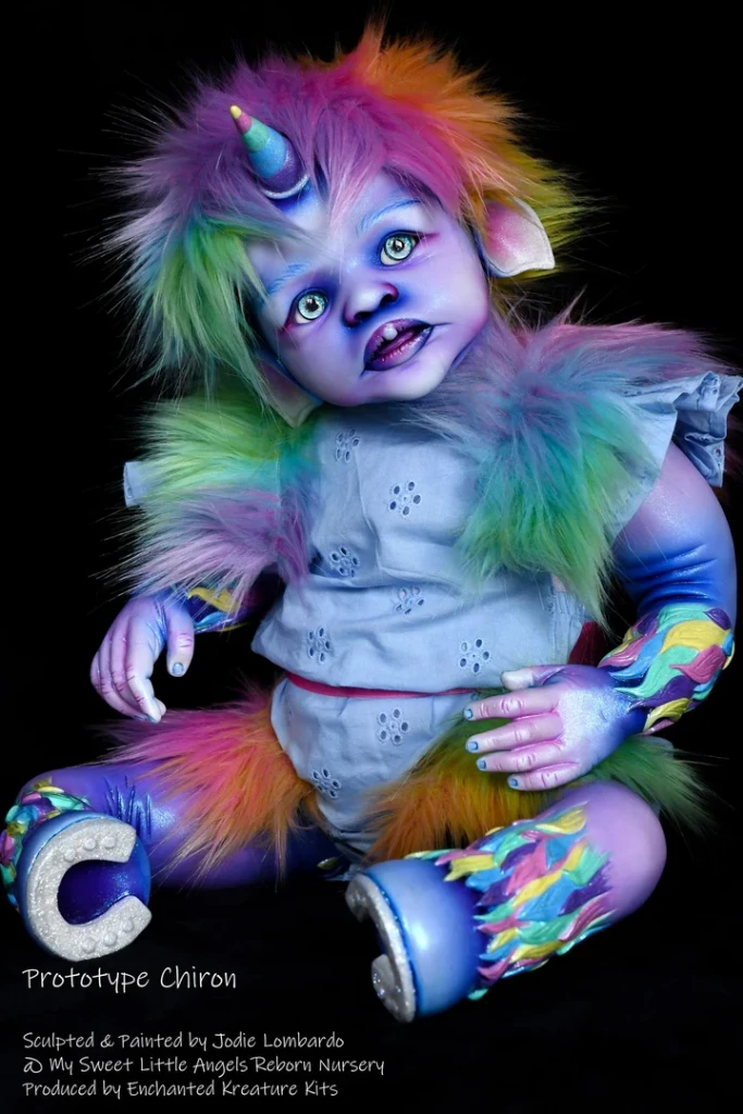 EKK  Chiron Reborn Vinyl Centauricorn, half centaur and half unicorn Doll Kit by Jodie Lombardo 21" 
