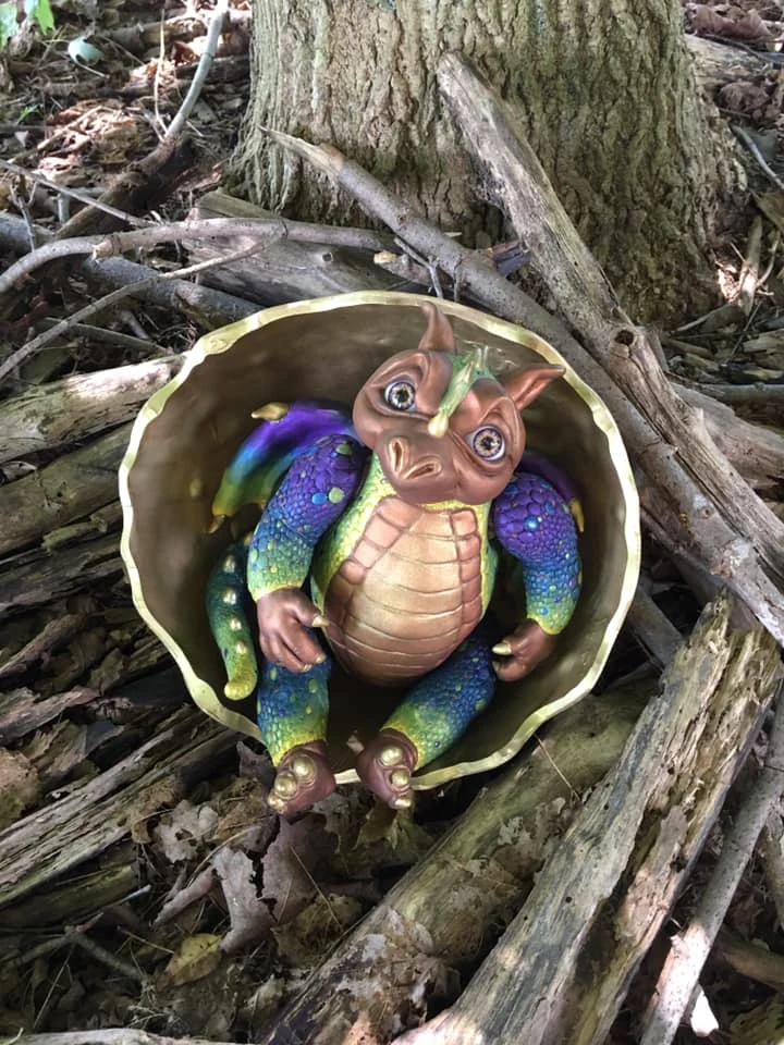 EKK  Hugo Reborn Vinyl Baby Dragon Doll Kit by Sarah Mellman 10"