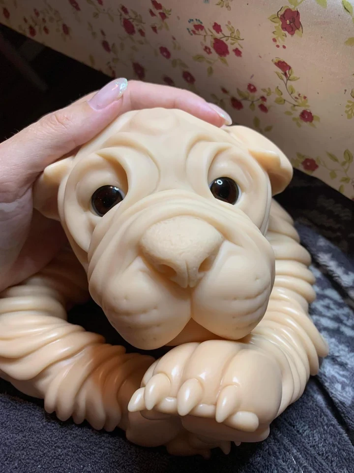 EKK Huckleberry the Shar-Pei Pup Reborn Vinyl Doll Kit by Jodie Lombardo 22"