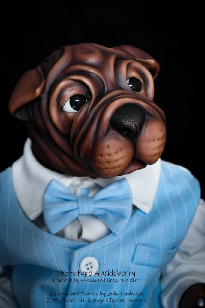 EKK Huckleberry the Shar-Pei Pup Reborn Vinyl Doll Kit by Jodie Lombardo 22"