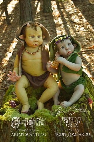 EKK  Orla the Baby Ogre Reborn Vinyl  Doll Kit by Jodie Lombardo 21" Limited Edition