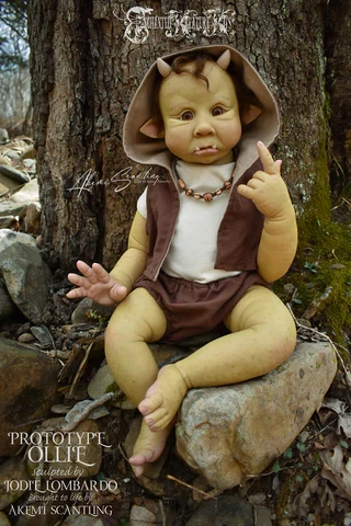 EKK Ollie the toddler Woodland Ogre Reborn Vinyl  Doll Kit by Jodie Lombardo 25" Limited Edition