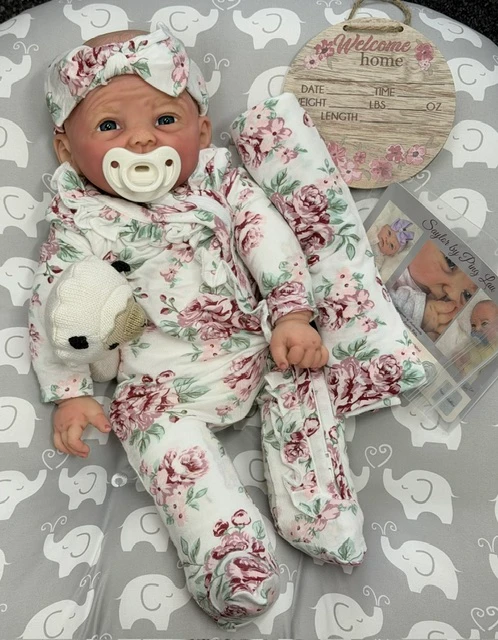 Saylor Silicone Reborn CUDDLE BABY Light Skin Tone by Ping Lau Flowers 18"