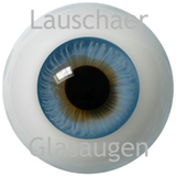 German Glass Eyes: Full Round Mouthblown Middle Blue