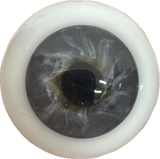 German Glass Eyes: Lifelike Full Round Mouth Blown Gray F03