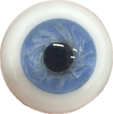 German Glass Eyes: Lifelike Full Round Mouth Blown Light Blue  MA02