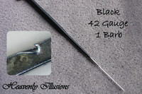 Heavenly Illusions Coated German Rooting Needle Black 42 Gauge 1 Barb