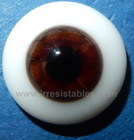 German Glass Eyes: Solid Half Round Flat Back  Chocolate Brown #32551