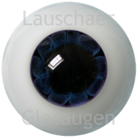 German Glass Eyes: Solid Half Round Flat Back Black Blue #32451