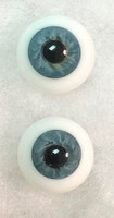 German Glass Eyes: Full Round Mouth Blown Baby Blue 52