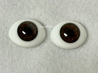 Glass Eyes: Solid Half Oval Flat Back Baby Brown